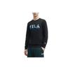 Fila X V&A Heritage Collection Morgan Series Письмо С круглым вырезом Пуловер Толстовка Мужская толстовка Черный F11M418219F-BK