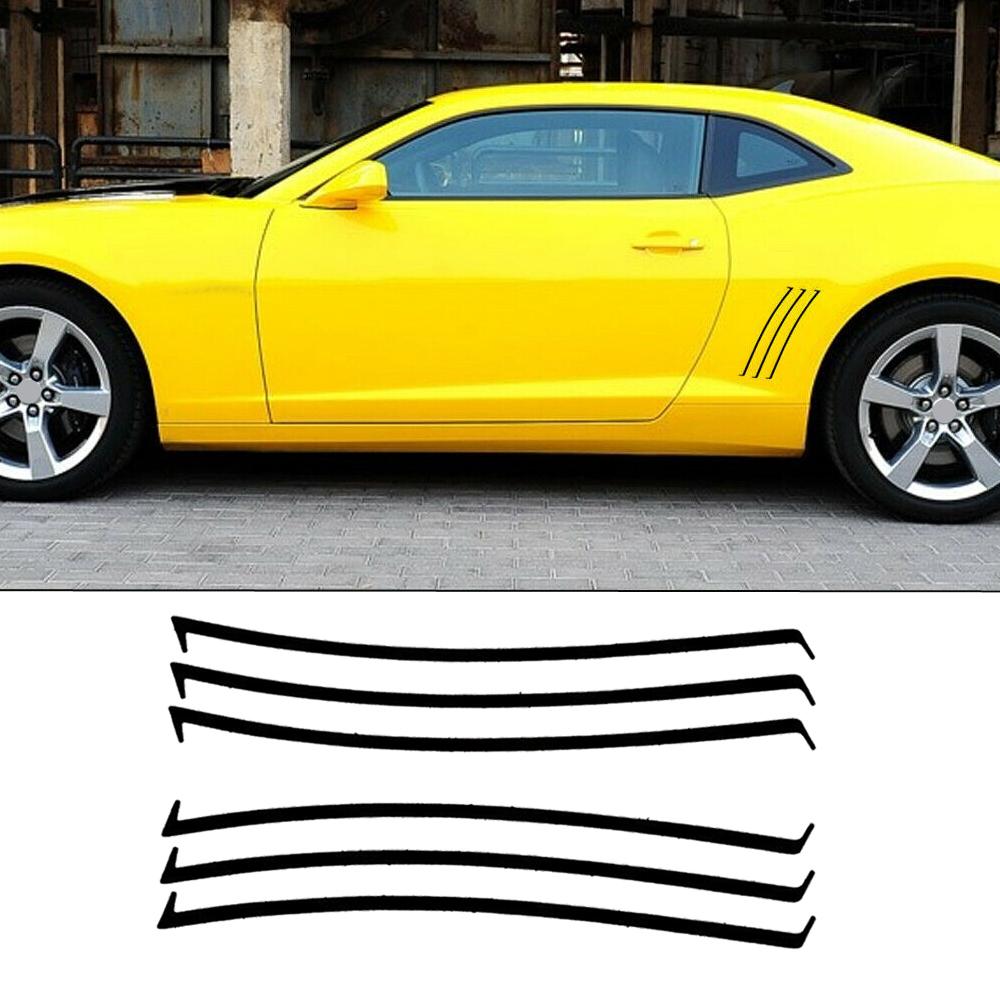 6Pcs Car Vent Insert Stripes Decal Inlay Shark Gill Air Flow Vent Sticker For Chevy Camaro SS RS LS 2010-2015