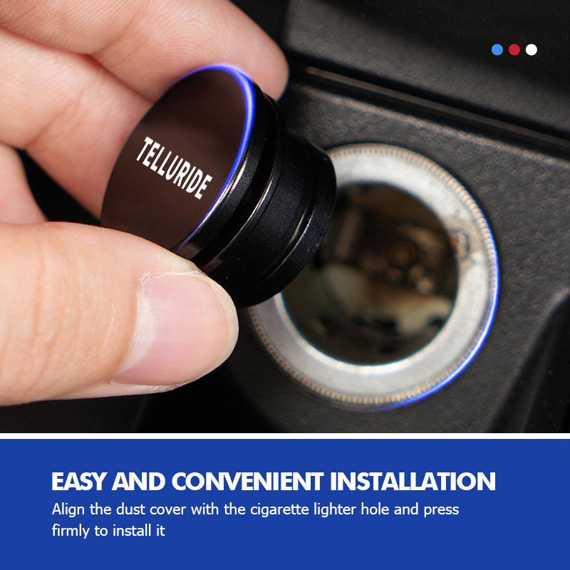 AGF3  For KIA Car Logo Cigarette Lighter Dust Proof Plug Cover Cigarette Lighter Button Telluride 2021 2020 2019 2018 2017 2016 2015