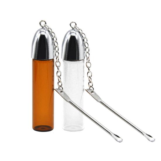 2Pcs Storage Bottle Leak-Proof Spice Container Portable Pill Powder Bottle with Mini Spoon for Outdoor Travel Camping