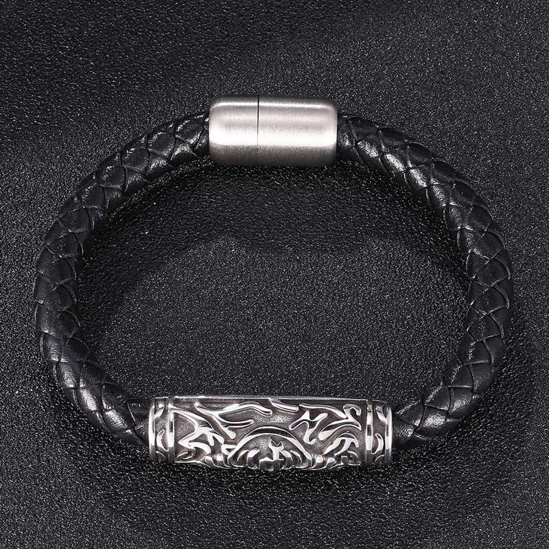 Trendy Leather Bracelet Men Charm Bracelets & Bangles Handmade Jewelry