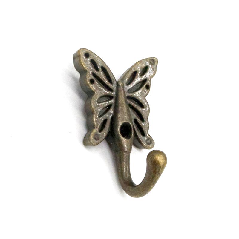1/5Pc Bronze Wall Hanging Bronze Color Butterfly Hook Retro Style Alloy European Style Single Hook Towel Rack Coat Hanger