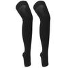 Open Toe Compression Thin Stockings Versatile Thigh High Mercerization Socks Black