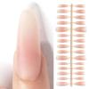 30Pcs Blush Color Fake Nails Removable False Nails Wearable Press On Fake Nails Nail Tips Nails Art Extension Tools