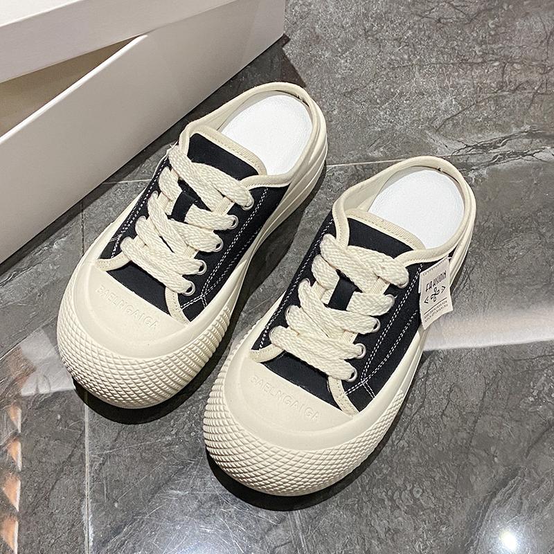 CRLAYDK женские парусиновые мюли на платформе модные кроссовки повседневные слипоны повседневные шлепанцы комфортная обувь для ходьбы увеличивающая рост