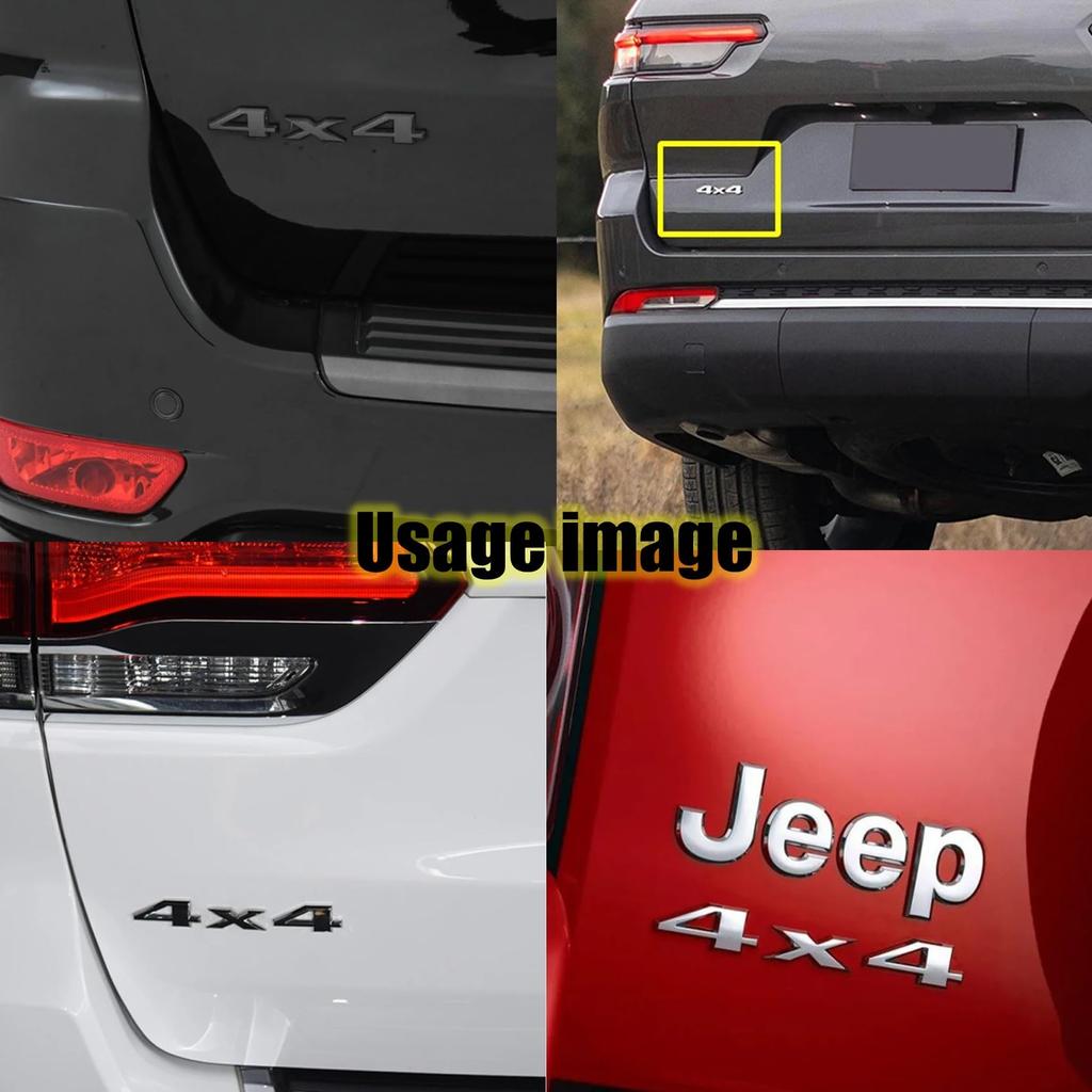 NOELAMOUR Car Emblem Sticker 4x4 Set of 2 3D 3D 3D 4wd Stylish Decal (Black)