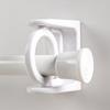 2Pcs Punch-free Curtain Rod Holder Clamp Hooks Self Adhesive Clothes Rail Bracket 360 Rotation Ring Adjustable Hooks