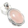 Natural Rose Quartz Gemstone 925 Sterling Silver Jewelry Pendant 2.05" B2w06