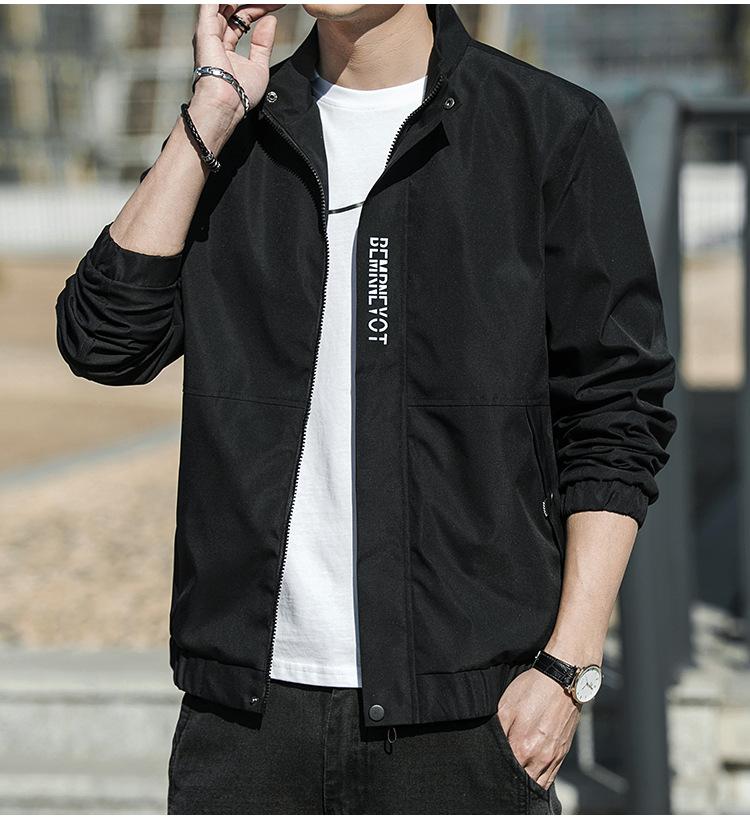 Early Fall Stand-up Collar Jacket Outdoor Casual Trend Men's Jackets Men's Simple Commuting Comfortable Tops