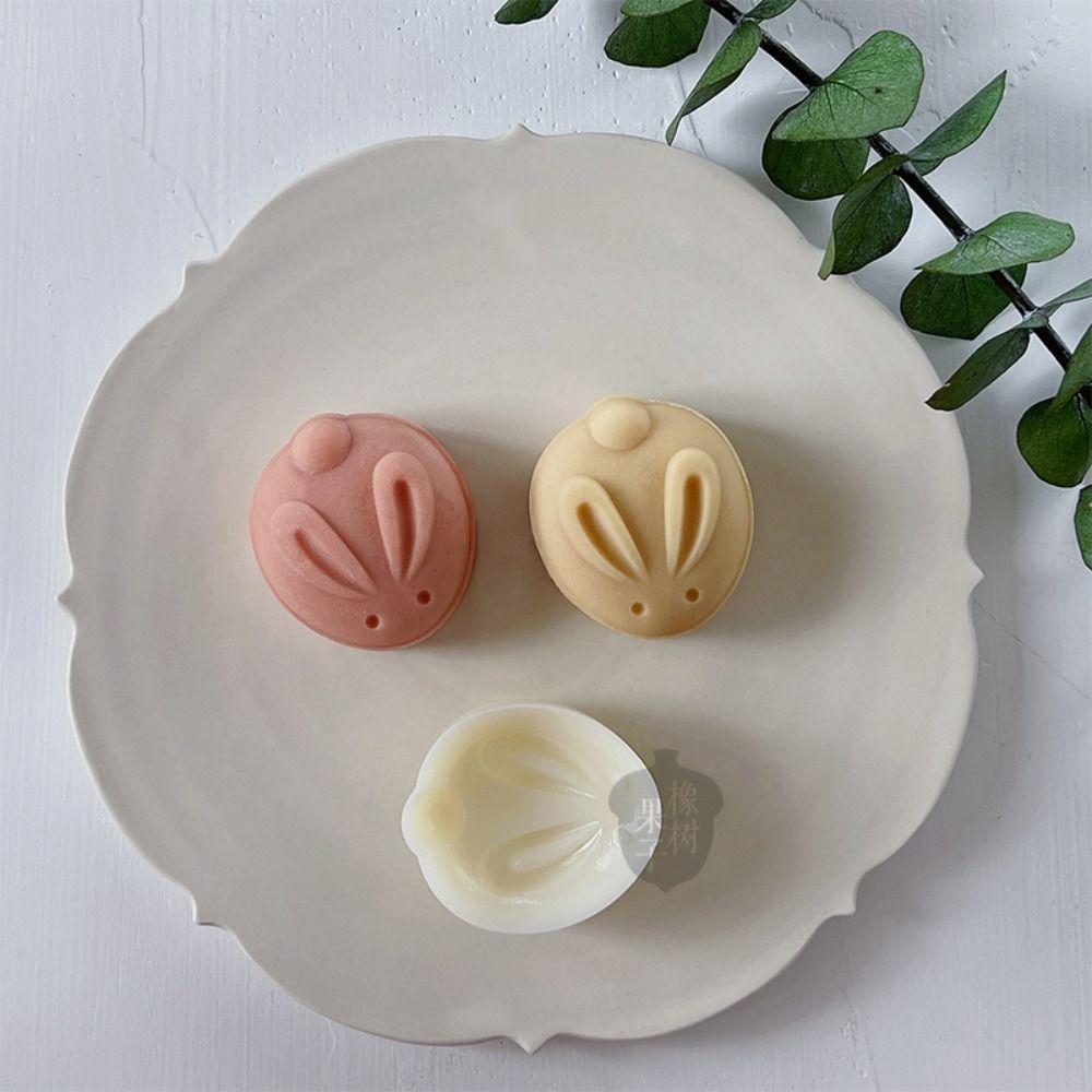 Plastic Rabbit Mooncake Mold Hand Pressed Moon Cake Mould Fondant Modelling Tools Pineapple Pastry
