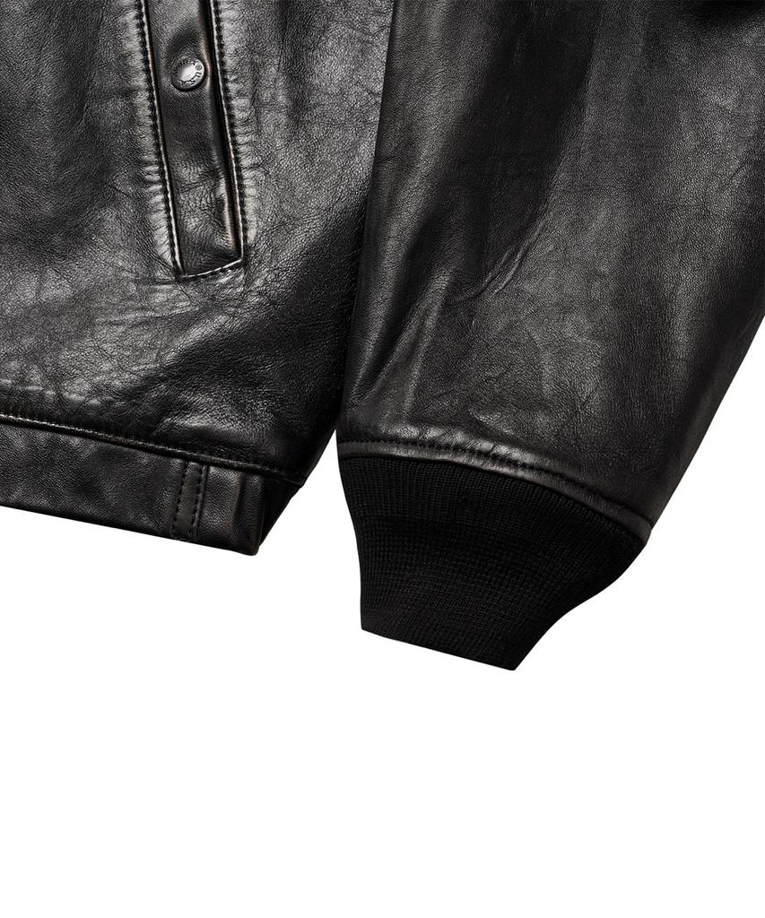 AVIREX Embossed Leather Jacket / 7836250014 Black