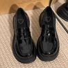 Женские черные туфли-лоферы на платформе с круглым носком в студенческом стиле из маленькой кожи, универсальные британские лоферы 2025, туфли для платья, туфли jk