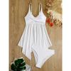 Women S Split Swimsuit High Waist Pant Cross Top Strappy Swimwear