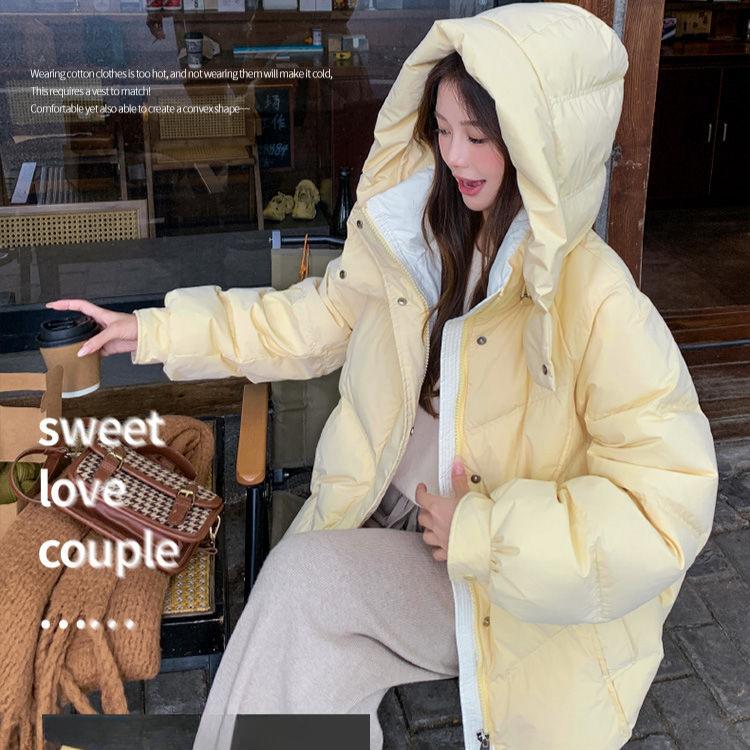 Women Winter Puffer Coat Trendy Color Block Lightweight Warm Jacket Casual Outerwear