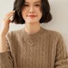 Women's Cashmere Sweater Qinghe Cashmere 100% Cashmere Autumn and Winter Cashmere Thickened Pullover Soft and Warm