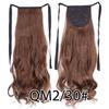 Colorful Ombre 2 Tone Cosplay Ponytail Hair Extension Body Wavy Fake One Piece Clip In Tie Up Pony Tail Dark Green/Green