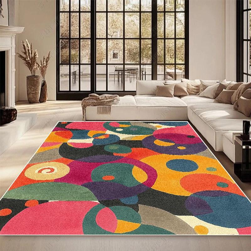 Прочный Современный Декор Ковер для Гостиной - Моющийся Геометрический Дизайн Большие Ковры Нескользящий Коврик для Спальни Холла Коврики у Дивана