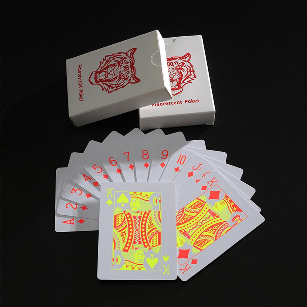 Fluorescent PVC Playing Cards Magic Waterproof Poker Glow In The Dark Bar Party KTV Plastic Professional Poker Cards