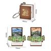 3D Book Folding Book Keychain Dinosaur Stress Relieve Toy Creative Mini Keyring  Children