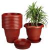 Round Pots for Plants with Bottom Tray | Modern Design | Indoor and Outdoor Flower Pot for Home/Office/Table/Garden/Balcony Decoration