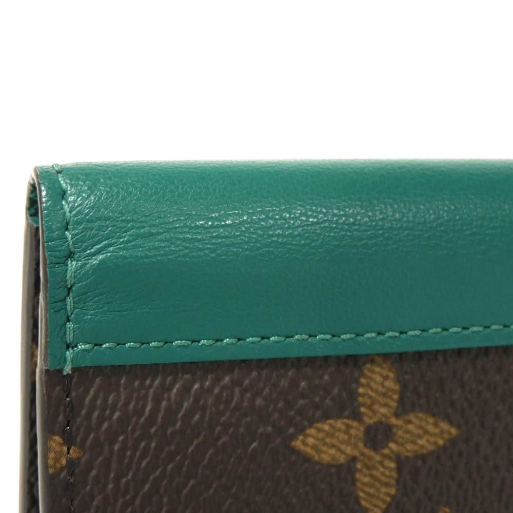Used 12564 Organizer de Poche M12829 7946 Current Bifold RFID IC Monogram Macassar Excellent Condition Borneo Green