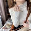 Knitted Semi-turtleneck Fungus Edge Bottoming Shirt Women's Autumn and Winter Slim-fit Threaded Inner Knitted Top Versatile Knitted Sweater Women