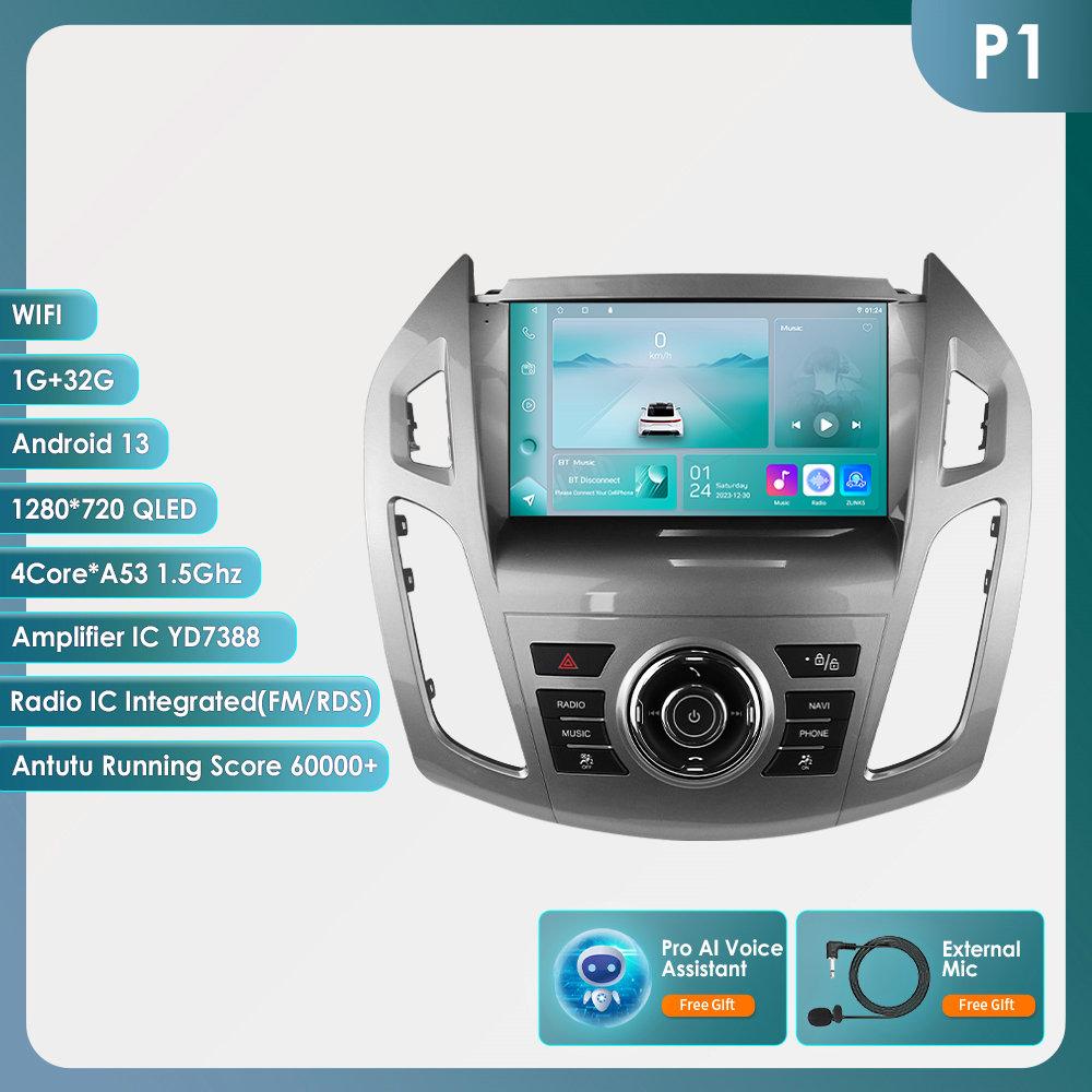 Hizpo 9-дюймовый Carplay 4G 2 Din Android 13 автомобильное радио для Ford Transit Connect 2013 - 2018 Ford Tourneo Connect Мультимедиа Видео GPS Интеллектуальный экран