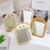 Bedroom Small Makeup Mirror - Cartoon Panda Ear Table Foldable Style, Student Dormitory & Office Use