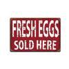 Farm Fresh Eggs Tin Sign, Rustic Kitchen Cottage Metal Wall Decor