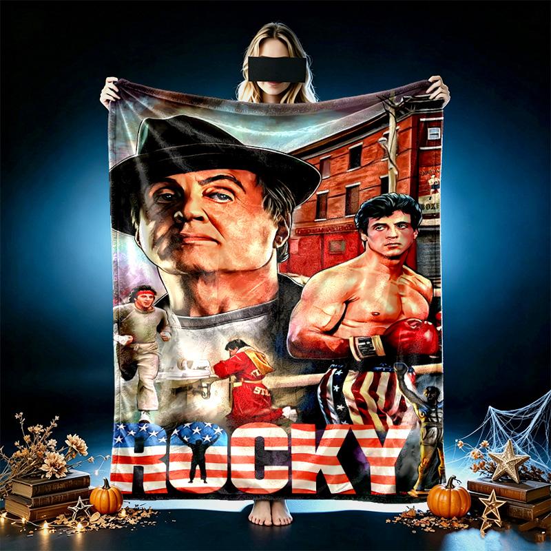 1pc Comfortable Home Print Throw Blanket, Boxer Character Blanket For Bed and Sofa Use, Special Present For Family