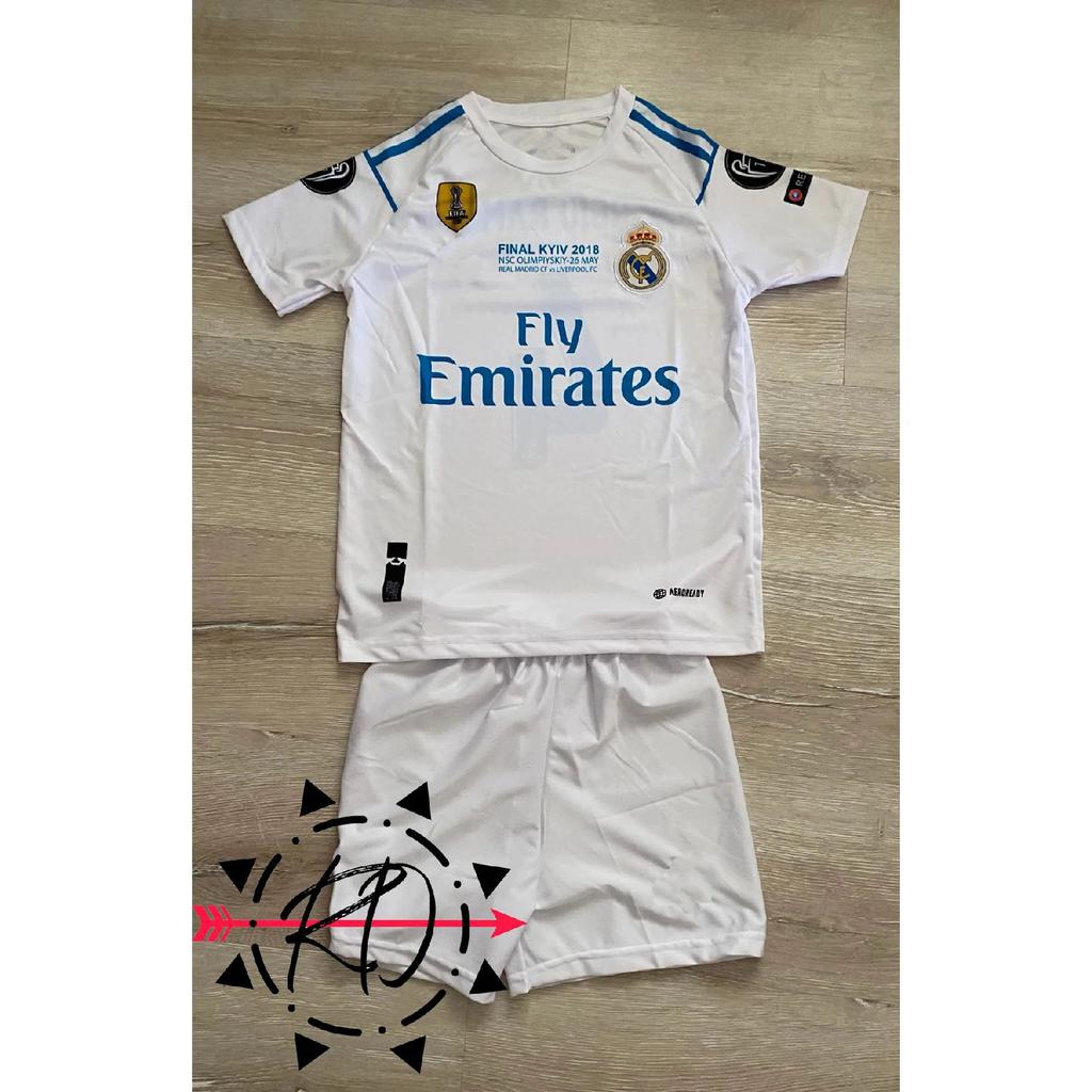 2018 Серхио Рамос белый домашний детский футбольный трикотаж Reellmadriid комплект из 4 штук с браслетом в подарок Afa2104