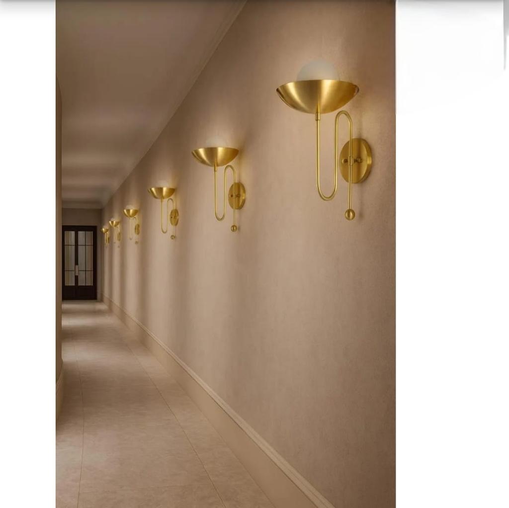 Modern Brass Wall Sconce Mid Century Globe Wall Light Fixture Home Decor Bedside Sconce Lamp Handmade Frosted Glass Shade Vanity Lamp