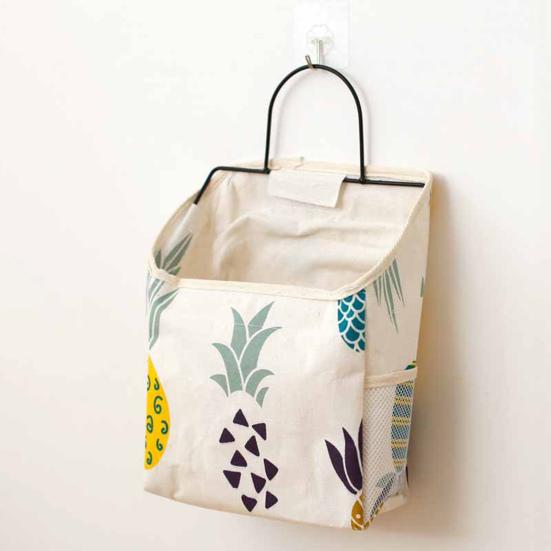 Подвесная сумка для хранения, износостойкая хлопково-льняная универсальная настенная сумка большой емкости для спальни