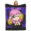 Kawaii Anya Merch Blankets Fleece Bedding Spy X Family Manga Throw Blanket Comfortable Lightweight for Travel Bedspread