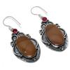 Mookaite, Garnet Handmade 925 Sterling Silver Gift Earring 2.56" J4v17