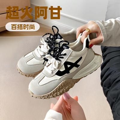 Весна 2025 новая платформа немецкие тренировочные туфли женские трендовые удобные и универсальные туфли Форреста Гампа модные кожаные повседневные туфли одинарные туфли