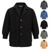 Унисекс утолщенное шерстяное пальто со свободными лацканами однотонный однобортный тренчкот