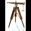 Antique Finish Nautical Spyglass Telescope With Wooden Brown Tripod Stand