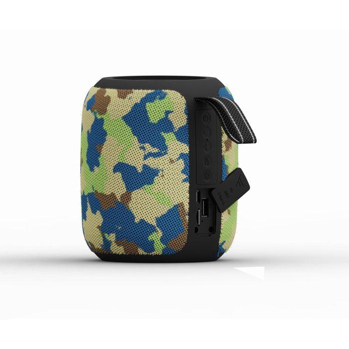 Enceinte Bluetooth Portable - Gembird Camo - Effets Lumineux RGB - Son Stéréo TWS - Autonomie 10h