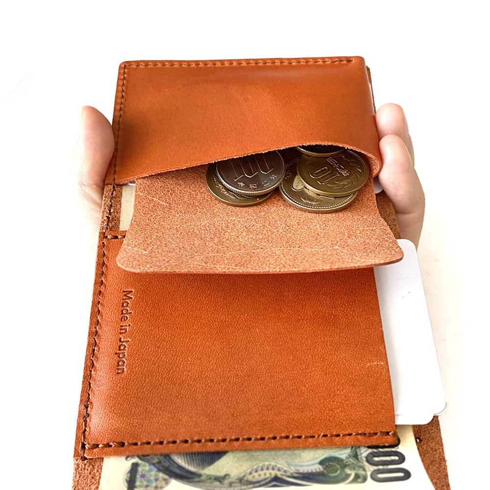 В Кошелек Trifold Coin Кошелек Мини Кошелек Маленький Тонкий Компактный Маленький Держатель Для Карт Tochigi Кожа Натуральная Кожа Кожа M002NV [Сделано в Японии] Мужской