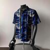 Summer Men'S Beach Shirt Surf Quick-Drying Short Sleeve Flower Shirt Seaside Hawaiian Loose Print Shirt