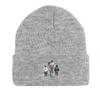 Father Family Back View Warm Knit Hat Beanie, Skull Cap Stretchable Stretchy Solid Color Bonnet Knit Cap Beanie