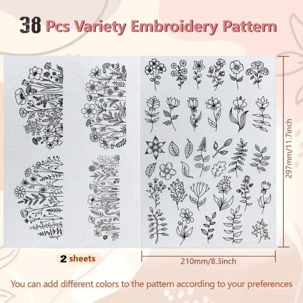 2 листа вышивки ручной работы водорастворимые узоры вышивки водорастворимый стабилизатор для начинающих