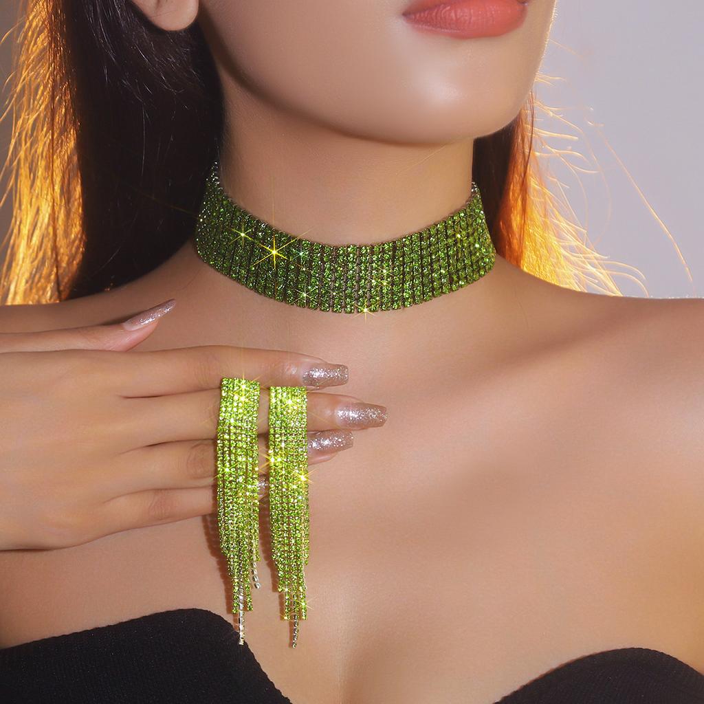 Свадебный набор украшений со стразами с леопардовым принтом, украшение-цепочка на шею.