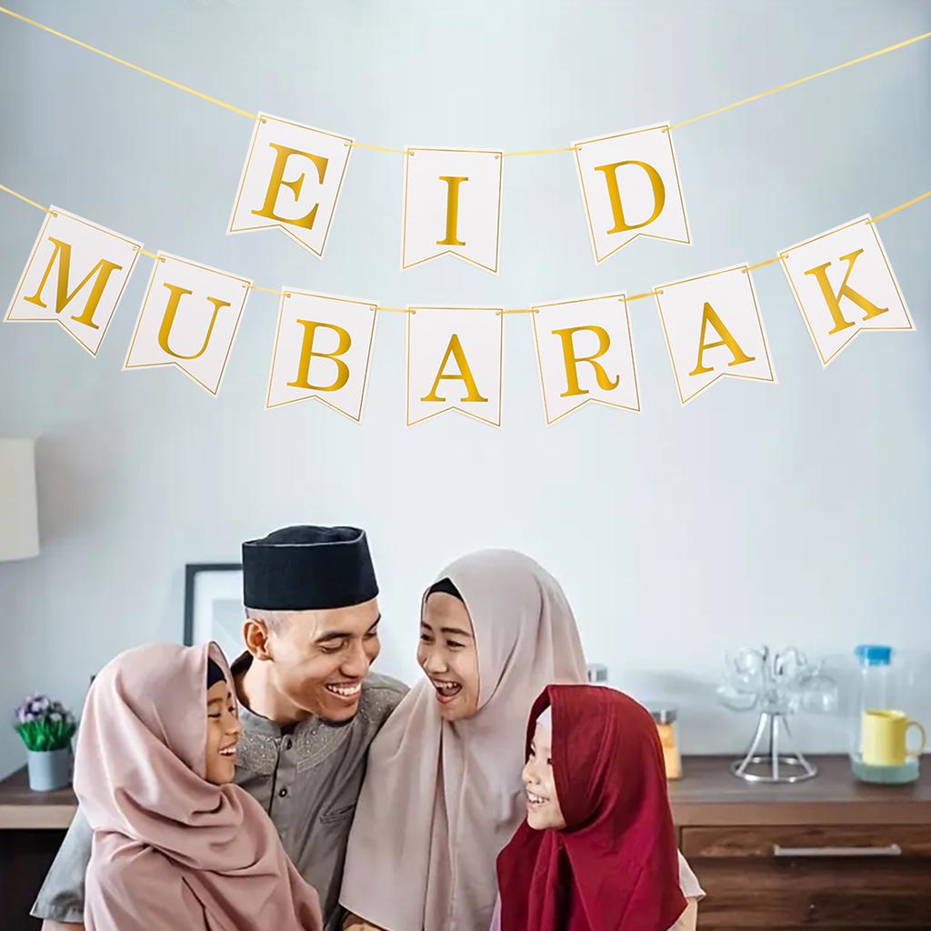 Баннер декора Ид Мубарак Баннер Рамадан Мубарак Карим Рамадан Украшение для дома Исламский мусульманский декор для вечеринки Ид аль-Адха 2024
