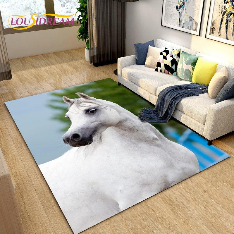 3D коврик с изображением животного Pentium Horse, коврик для гостиной, украшение детской комнаты, детский нескользящий напольный коврик для ползания