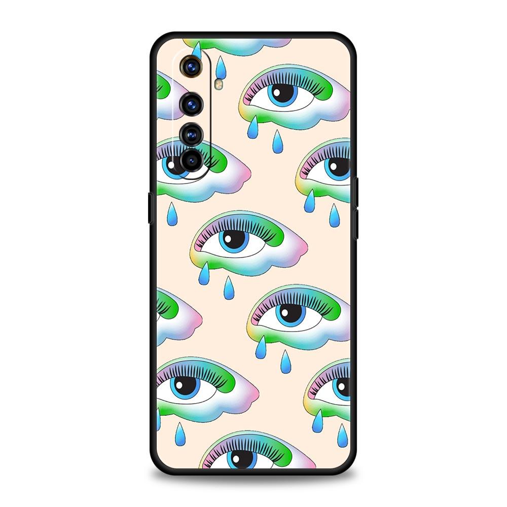 Модный чехол для телефона с ресницами для Realme C67 C63 C55 C53 C35 C25 C21 GT 2 3 5 6 10 11 12 13 Pro Plus 5G Мягкий ТПУ Чехол Capas