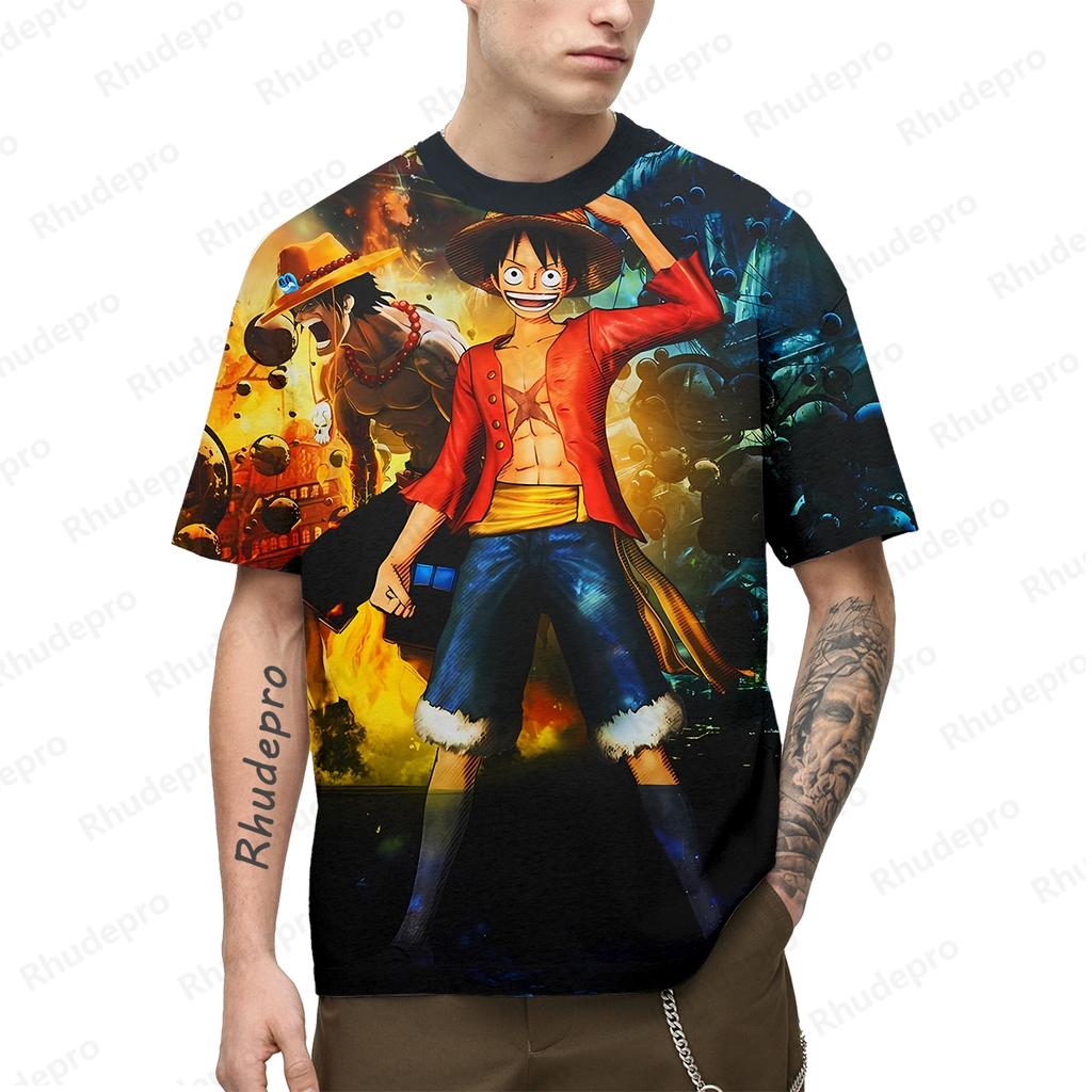 One Piece Популярная аниме-футболка 3d Япония Харадзюку аниме мужская с коротким рукавом косплей Луффи рубашка с принтом футболка мужская одежда топ