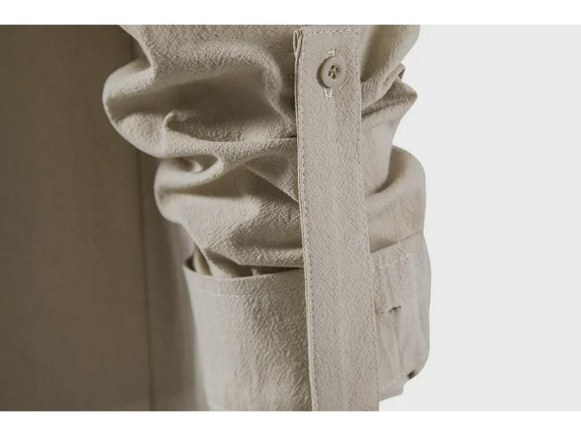 Мужская рубашка хенли 2024 года с V-образным вырезом, шнуровкой, длинным рукавом, однотонный хлопок и лен, свободный повседневный воротник-стойка