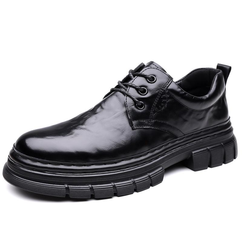 Вэньчжоу кожаная обувь весна и осень 2025 мужская нишевая воловья кожа мужская обувь британская повседневная обувь 2025